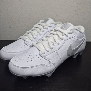 Nike Air Jordan 1 Low TD Football Cleat White Grey Fog Silver FJ6245-101 Mens